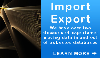Move asbestos survey data using import and export
